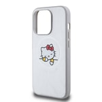 Apple iPhone 15 Pro Kılıf Hello Kitty Orjinal Lisanslı M-safe Şarj Özellikli Baskı Logolu Uyuyan Kitty Deri Kapak