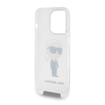 Apple iPhone 15 Pro Kılıf Karl Lagerfeld Orjinal Lisanslı Boyun Askılı Karl İkonik Crossbody Kapak