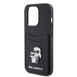 Apple iPhone 15 Pro Kılıf Karl Lagerfeld Orjinal Lisanslı Metal Logo Kartlıklı Saffiano Kapak