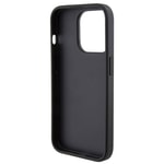 Apple iPhone 15 Pro Kılıf Karl Lagerfeld Orjinal Lisanslı Metal Yazı Logolu Dikişli Logo Arka Yüzey Kapitone Kapak