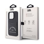 Apple iPhone 15 Pro Kılıf Karl Lagerfeld Kartlıklı Saffiano 3D RSG Logo Orjinal Lisanslı Kapak