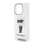 Apple iPhone 15 Pro Kılıf Karl Lagerfeld Orjinal Lisanslı Boyun Askılı Karl İkonik Crossbody Kapak