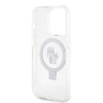 Apple iPhone 15 Pro Kılıf Karl Lagerfeld Orjinal Lisanslı M-safe Şarj Özellikli K&C İkonik Baskılı Ring Standlı Kapak