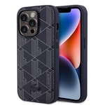 Apple iPhone 15 Pro Kılıf Lacoste Orjinal Lisanslı M-safe Şarj Özellikli PU Deri Görünümlü Karışık Monogram Desenli Kapak