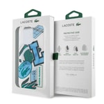 Apple iPhone 15 Pro Kılıf Lacoste Orjinal Lisanslı M-safe Şarj Özellikli Çift Katmanlı Yamalar Desenli Kapak
