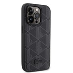 Apple iPhone 15 Pro Kılıf Lacoste Orjinal Lisanslı M-safe Şarj Özellikli PU Deri Görünümlü Karışık Monogram Desenli Kapak