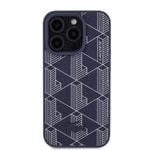 Apple iPhone 15 Pro Kılıf Lacoste Orjinal Lisanslı M-safe Şarj Özellikli PU Deri Görünümlü Karışık Monogram Desenli Kapak