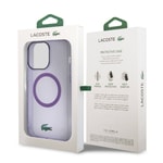 Apple iPhone 15 Pro Kılıf Lacoste Orjinal Lisanslı M-safe Şarj Özellikli İkonik Timsah Logolu Hard Parme Kapak