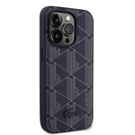 Apple iPhone 15 Pro Kılıf Lacoste Orjinal Lisanslı M-safe Şarj Özellikli PU Deri Görünümlü Karışık Monogram Desenli Kapak