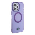Apple iPhone 15 Pro Kılıf Lacoste Orjinal Lisanslı M-safe Şarj Özellikli İkonik Timsah Logolu Hard Parme Kapak