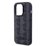 Apple iPhone 15 Pro Kılıf Lacoste Orjinal Lisanslı M-safe Şarj Özellikli PU Deri Görünümlü Karışık Monogram Desenli Kapak