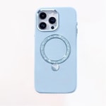 Apple iPhone 15 Pro Kılıf M-safe Şarj Özellikli Standlı Suni Deri Tasarımlı Pynana Dancing Circle Serisi Kapak