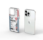 Apple iPhone 15 Pro Kılıf M-safe Şarj Özellikli Bilet Desenli Wiwu Turkey B Serisi Kapak