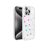 Apple iPhone 15 Pro Kılıf M-Safe Şarj Özellikli Şeffaf Zore Folk Sert Kapak