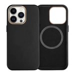 Apple iPhone 15 Pro Kılıf M-safe Şarj Özellikli PU Deri Zore Adora Kapak