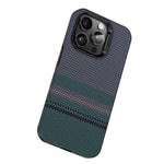 Apple iPhone 15 Pro Kılıf M-safe Şarj Özellikli Karbon Fiber Tasarımlı Benks Aurora ArmorPro Kevlar Kapak