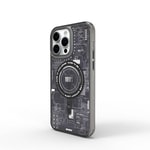 Apple iPhone 15 Pro Kılıf M-safe Şarj Özellikli Desenli Wiwu Mecha Circuit H Serisi Kapak