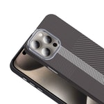 Apple iPhone 15 Pro Kılıf M-safe Şarj Özellikli Karbon Fiber Görünümlü Zore Gros Kapak