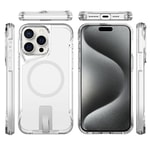 Apple iPhone 15 Pro Kılıf M-safe Şarj Özellikli Zore T-Max Standlı Kapak