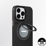 Apple iPhone 15 Pro Kılıf M-safe Şarj Özellikli 360° Standlı Basit Mat Deri Desenli Youngkit Tech Leather Serisi Kapak