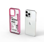 Apple iPhone 15 Pro Kılıf M-safe Şarj Özellikli Bilet Desenli Wiwu Turkey B Serisi Kapak