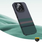 Apple iPhone 15 Pro Kılıf M-safe Şarj Özellikli Karbon Fiber Tasarımlı Benks Aurora ArmorPro Kevlar Kapak
