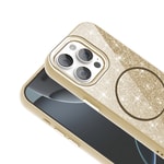 Apple iPhone 15 Pro Kılıf M-safe Şarj Özellikli Parlayan Simli Zore Okso Kapak