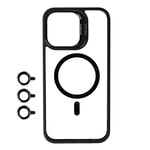 Apple iPhone 15 Pro Kılıf M-safe Şarj Özellikli Standlı Zore M-safe Klon Lensli Kapak