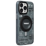 Apple iPhone 15 Pro Kılıf M-safe Şarj Özellikli Youngkit 360° Standlı Technology Serisi Kapak