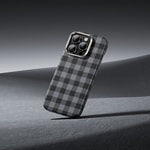 Apple iPhone 15 Pro Kılıf M-safe Şarj Özellikli Ekose Tasarımlı Benks ArmorVichy Kevlar Kapak