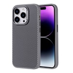 Apple iPhone 15 Pro Kılıf M-safe Şarj Özellikli Karbon Fiber Görünümlü Zore Troy Kapak