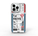 Apple iPhone 15 Pro Kılıf M-safe Şarj Özellikli Bilet Desenli Wiwu Turkey B Serisi Kapak