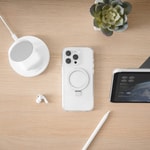Apple iPhone 15 Pro Kılıf M-safe Şarj Özellikli Yüzük Standlı Lisanslı Switcheasy Magstand-M Kapak