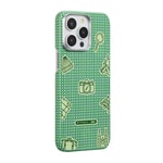 Apple iPhone 15 Pro Kılıf M-safe Şarj Özellikli Awa Tasarımlı 1500D Aramid Fiber Pitaka Ultra-Slim Classic Serisi Forest Kapak