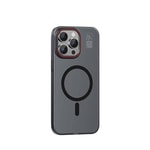 Apple iPhone 15 Pro Kılıf M-safe Şarj Özellikli Standlı Metal Kamera Çerçeveli Mat Recci Glaze Serisi Kapak