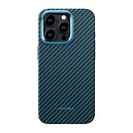 Apple iPhone 15 Pro Kılıf M-safe Şarj Özellikli 1500D Aramid Fiber Pitaka Military-Grade Classic Serisi Black-Grey Twill Kapak