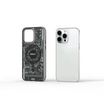 Apple iPhone 15 Pro Kılıf M-safe Şarj Özellikli Desenli Wiwu Mecha Circuit H Serisi Kapak