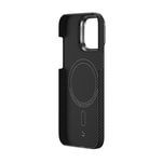 Apple iPhone 15 Pro Kılıf M-safe Şarj Özellikli 600D Zore Krek Karbon Standlı Kapak