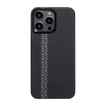 Apple iPhone 15 Pro Kılıf M-safe Şarj Özellikli 600D Aramid Fiber Pitaka Tactile Woven Orchestra Serisi Rhapsody Kapak