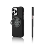 Apple iPhone 15 Pro Kılıf M-safe Şarj Özellikli 360° Standlı Basit Mat Deri Desenli Youngkit Tech Leather Serisi Kapak