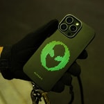 Apple iPhone 15 Pro Kılıf M-safe Şarj Özellikli Lumintex Teknolojili Fosforlu Aramid Fiber Pitaka Tactile Woven Aries Serisi Kapak
