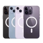 Apple iPhone 15 Pro Kılıf M-safe Şarj Özellikli Şeffaf Sert PC Zore Embos Kapak