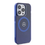 Apple iPhone 15 Pro Kılıf Mercedes Benz Orjinal Lisanslı M-safe Şarj Özellikli Çift Katmanlı Mavi Yıldız Desenli Kapak