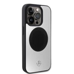 Apple iPhone 15 Pro Kılıf Mercedes Benz Orjinal Lisanslı M-safe Şarj Özellikli Alüminyum Arka Yüzey Metal Yıldız Logolu Kapak