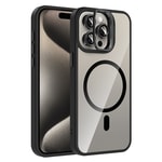 Apple iPhone 15 Pro Kılıf Standlı ve Kamera Lens Hediyeli M-Safe Şarj Özellikli Zore Etro Kapak