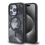 Apple iPhone 15 Pro Kılıf TUMI Orjinal Lisanslı M-safe Şarj Özellikli Buzlanmış Saydam Ağ Kamuflajı Desenli Kapak
