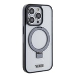 Apple iPhone 15 Pro Kılıf TUMI Orjinal Lisanslı M-safe Şarj Özellikli Metal Logolu Ring Standlı Silikon Kapak