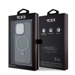 Apple iPhone 15 Pro Kılıf TUMI Orjinal Lisanslı M-safe Şarj Özellikli PC TPU Metal Logolu Ring Standlı Kapak