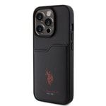 Apple iPhone 15 Pro Kılıf U.S. Polo Assn. Orjinal Lisanslı Baskı Logolu PU Kartlıklı Kapak