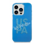 Apple iPhone 15 Pro Kılıf U.S. Polo Assn. Orjinal Lisanslı Simli Parlak Alfabe Tasarım Kapak
